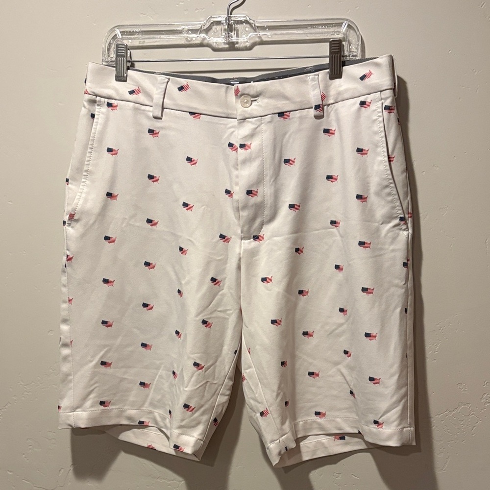 Patriotic Flag Patterned Golf Shorts